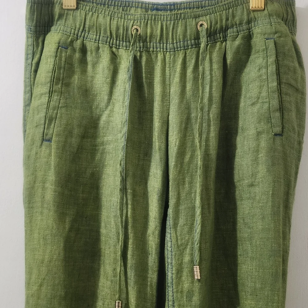 Lilly Pulitzer Green Linen Pants, Size XXS.‎